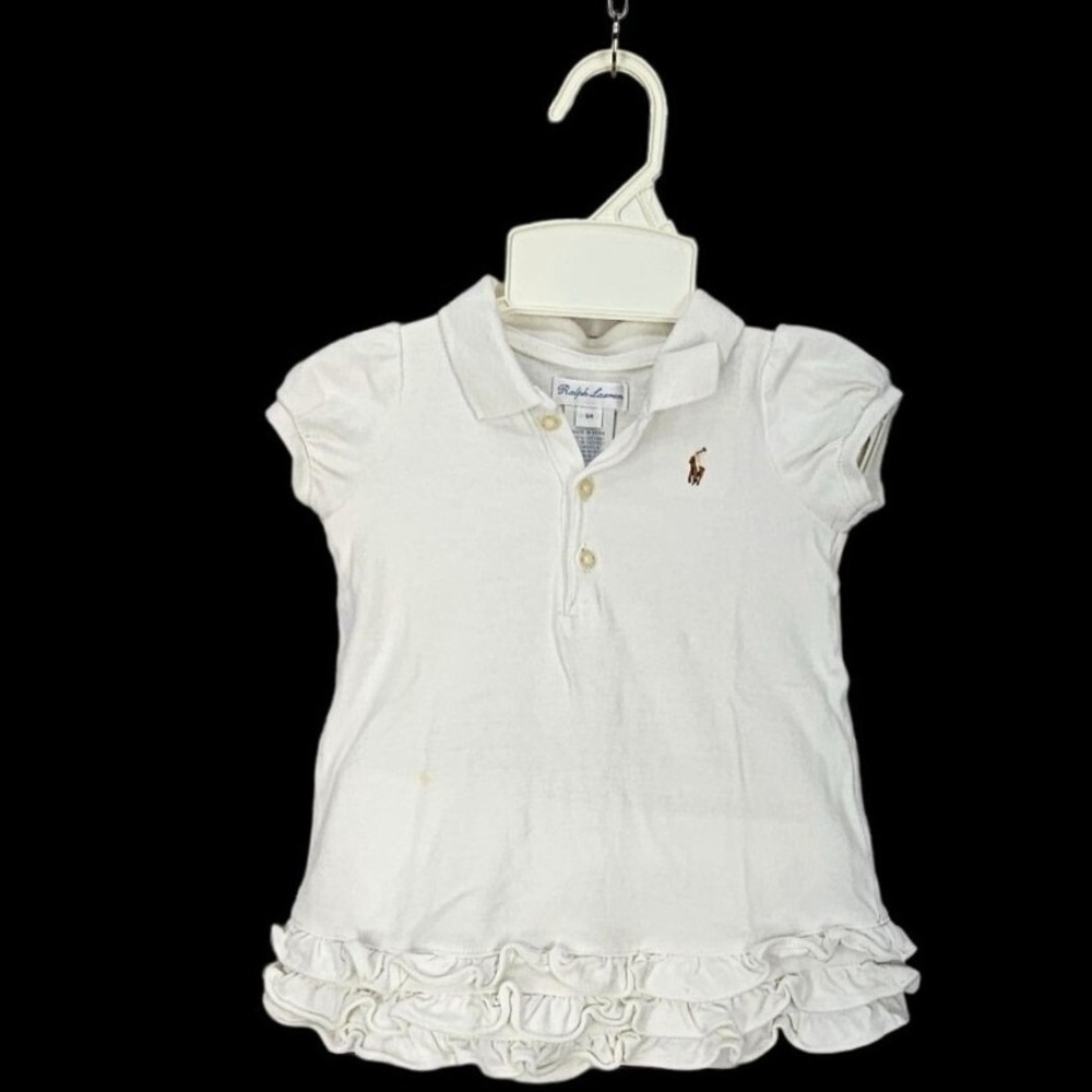Ralph Lauren Polo White Ruffle Size 6 Months Girls Dress